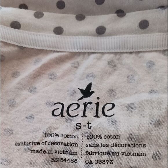 Aerie Cotton Polka Dot V Neck T Shirt Dress Sleep Dress SMALL - Picture 5 of 7